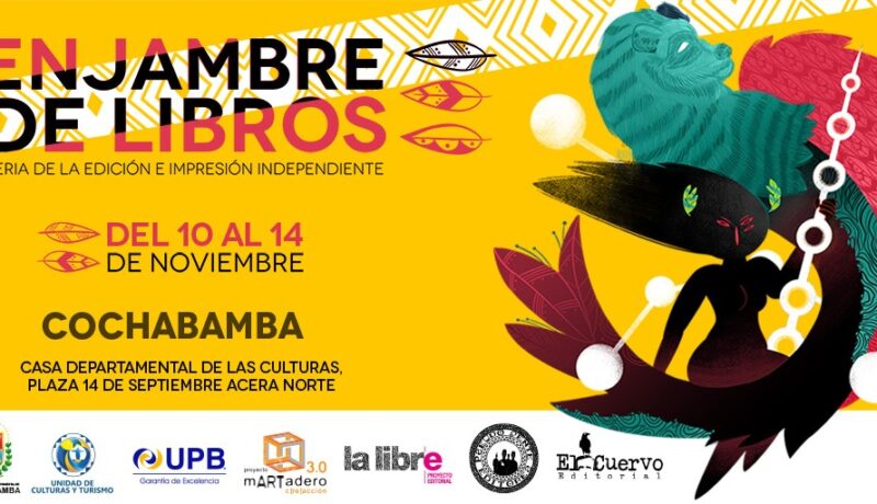 Enjambre de libros afiche horizontal