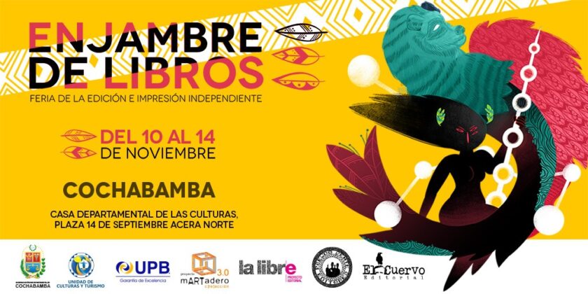 Enjambre de libros afiche horizontal