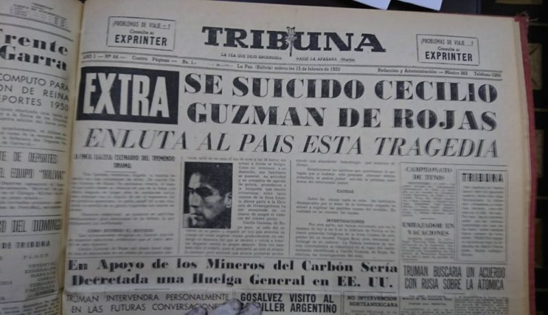 Noticia suicidio Cecilio Guzmán de Rojas