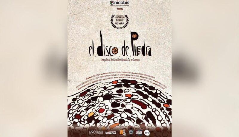 El disco de piedra afiche horizontal