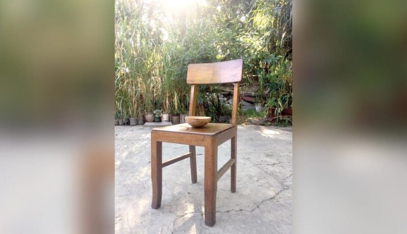 Chicha en silla foto