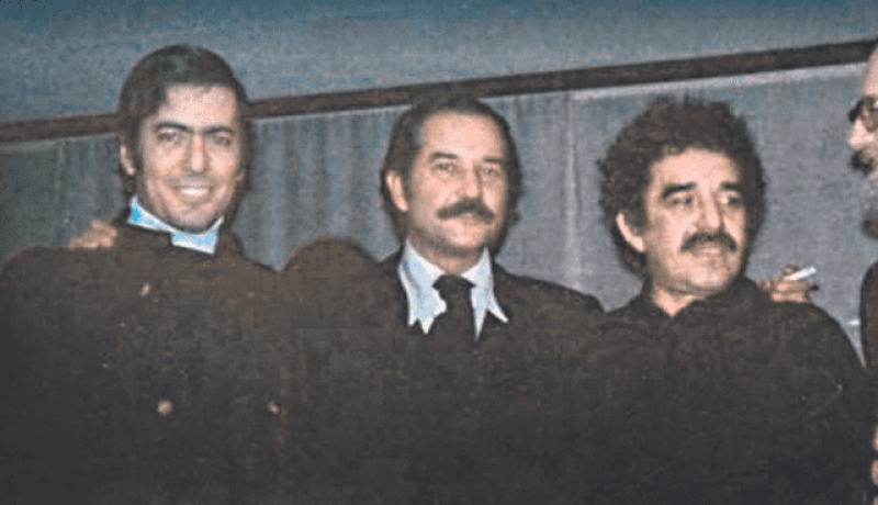 Vargas Llosa con Fuentes y Gabo