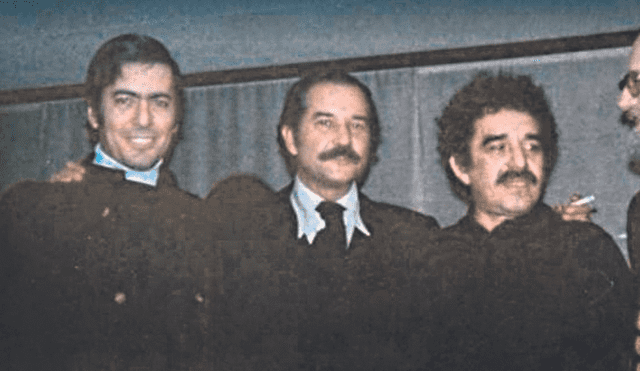 Vargas Llosa con Fuentes y Gabo