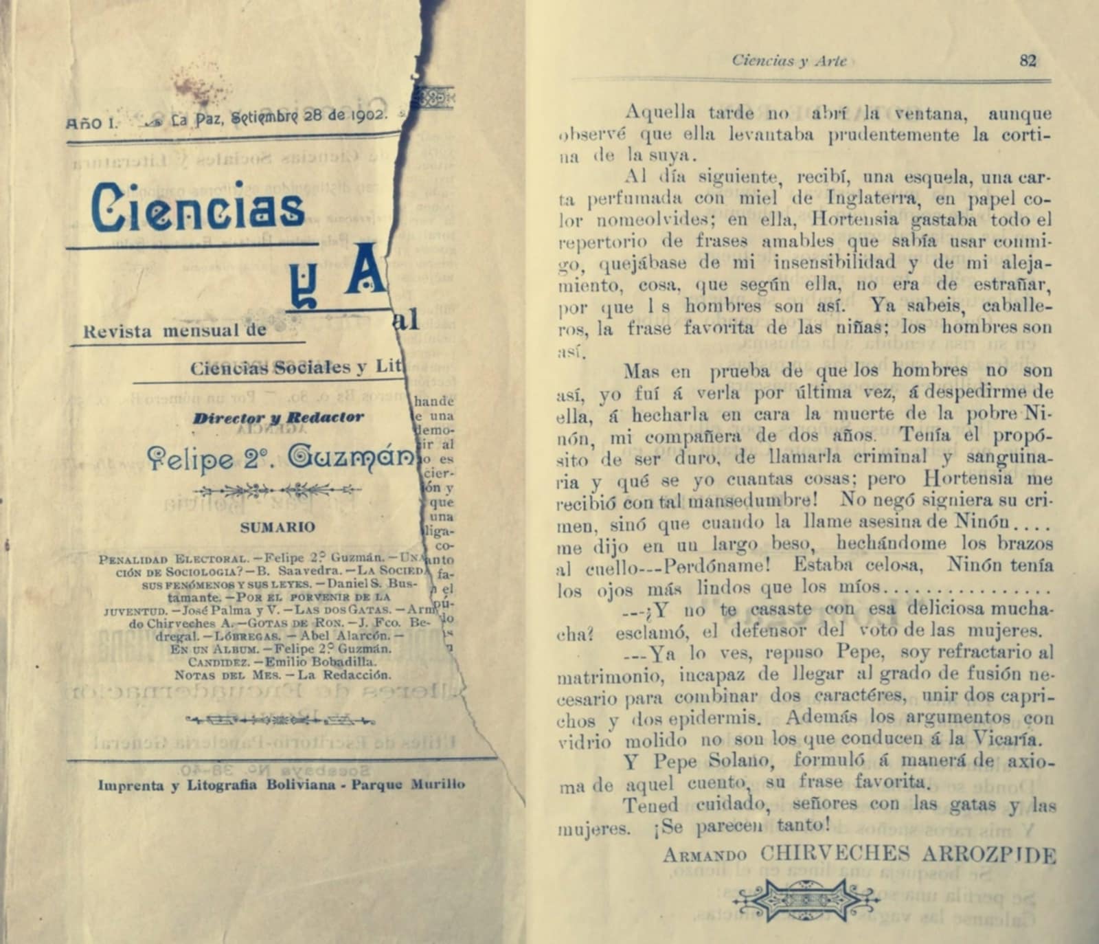 revista ciencias y arte